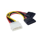 SATA  Splitter Power Cable 0.15m 4 Pin IDE Molex to Dual Y Female HDD Adapter 