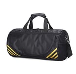 Gym Duffle Sports Bag Backpack Function, Shoe Compartment, Toiletry Pocket Travel Fitness Holdall Men/Women Shoulder Strap Swimming Football Basketball Tennis, Luggage Weekender Rucksack (Gold)