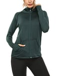 Sykooria Womens Full Zip Up Running Sport Jacket Hoodie Top Ladies Long Sleeve Athletic Hooded Sweatshirt Coat Hoody Track Jacket with Pockets and Thumb Holes
