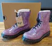 DR MARTENS BOOTS UK 3 EU 36  1460 PASCAL PURPLE SNAKESKIN - WOMENS NEW