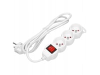Przedłużacz 3X2p+Z,On/Off,1,4M, 3X1mm?, Biały