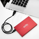 Bipra 100GB 2.5 inch USB 3.0 FAT32 Portable Slim External Hard Drive - Red