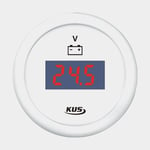 KUS Digital voltmätare KUS, imfri, Ø52 mm, 12 V / 24 V, vit, 9 - 32V