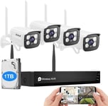 【3MP+1TB Hard Drive】Wireless Security Camera System with Two-Way Audio, Wir