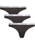 Calvin Klein Thong 3-Pack W - Cotton Black (Storlek XL)