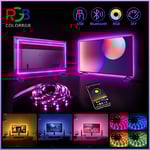 4m LED-lampor för 32-55 tum TV, RGB TV LED-lampor bakom, Musiksynkronisering Bluetooth-app och fjärrkontroll