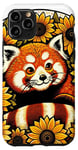 Coque pour iPhone 11 Pro Rétro Panda Rouge Art Tournesols