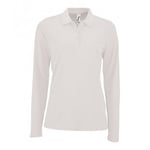 Unbranded Sols womens/ladies perfect long sleeve pique polo shirt white ut
