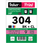 Pack de Cartouches d'encre recyclées compatibles avec HP 304 XL (Noir et Couleurs) - Neuf