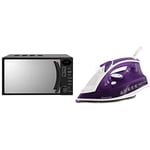 Russell Hobbs RHM1714B 17 Litre 700 W Black Digital Solo Microwave with 5 Power Levels & Supreme Steam Traditional Iron 23060, 2400 W, Purple/White