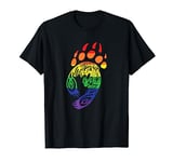 Gay Pride Grizzly Bear Paw Rainbow LGBTQ T-Shirt