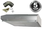 SIA 50cm Stainless Steel Slimline Visor Cooker Hood Extractor Fan & 3m Ducting