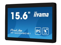 iiyama ProLite TF1633MSC-B1 - LED-skjerm - 15.6 - åpen ramme - berøringsskjerm - 1920 x 1080 Full HD (1080p) @ 60 Hz - IPS - 450 cd/m² - 1000:1 - 5 ms - HDMI, DisplayPort - høyttalere - svart, matt finish