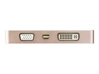 StarTech.com Adaptateur multiport USB-C - Multiprise USB-C or rose - 4-en-1 USB-C vers VGA, DVI, HDMI, ou Mini DisplayPort - Adaptateur vidéo externe - USB-C - DVI, HDMI, Mini DisplayPort, VGA -...