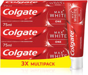 3 x Colgate Max White One Whitening Toothpaste 75ml- New Stock