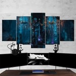 TOPRUN The Witcher 3 Wild Hunt 5 pieces wall art canvas for living room Home Wall Decoration 5 panel canvas picture for bedroom Background art Decor xxl 150x80CM Framework