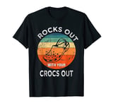 Rocks Out With Your Crocs Out Classic Clog Retro Shoes T-Shirt