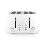 Tower T20076WHT Heritage 4 Slice Toaster with 6 Browning Settings & Deep Fill Slots, 1630W, Optic White