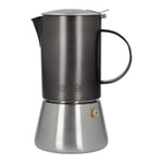 La Cafetiere Edited 4 Cup Stainless Steel Stovetop Espresso Maker Gun Metal Grey