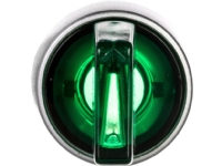 Spamel 3-polig grön 2Z belyst strömbrytare 230V AC förnicklad ring (ST22-P3L.Z-20-LED230AC)