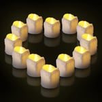 Ymenow LED Flameless Tea Lights, Set of 12 Flickering Battery Candles with 6 Hours Timer, 1.41×1.7 Inches for Home Table Room Wedding Party Festival Decoration - Warm White
