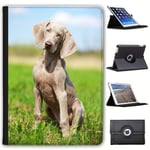 Fancy A Snuggle Weimaraner Sat On Grass Faux Leather Case Cover/Folio for the New Apple iPad 9.7" (2018 Version)