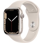 Apple Watch (Series 7) 2021 GPS 45 mm - Aluminium Argent - Boucle sport Lumière stellaire