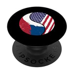 United States Yin And Yang - US Flag Czech Republic PopSockets Swappable PopGrip