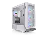 Thermaltake Ceres 500 White Mid Tower ATX Computer Case with Tempered Glass Side Panel; 4 Preinstalled PWM ARGB Fans; Rotational PCIe Slots,3 Years Warranty.