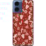 Motorola Moto G24 Transparent Mobilskal Julmönster