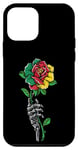 Coque pour iPhone 12 mini Souvenir rose du Cameroun avec squelette de racines du drapeau camerounais