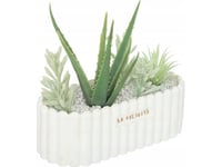 Atmosphera Konstgjorda Växter: Aloe Vera Och Suckulenter I Rivi-Keramikkruka, 20 Cm Hög