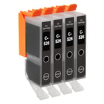 4 Black Ink Cartridges to replace Canon CLI-526Bk non-OEM / Compatible for PIXMA