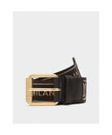Moschino Mens Accessories All Over Logo Print Belt in Gold Polyamide - Size 50 (Waist)