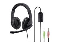 Hama PC Office Headset HS-P200 - Headset - fullstorlek - kabelansluten - 3,5 mm kontakt - svart