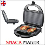 3 in 1 Sandwich Toaster Snack Waffle Maker Non-Stick Grill Panini Press 750W UK