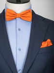 Orange fluga & näsduk 100% siden