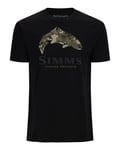 Simms Trout Regiment Camo T-Shirt BlkXXL Myk og behagelig t-skjorte i sort