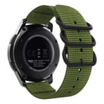 MoKo Band Compatible with Galaxy Watch 3 45mm/Galaxy Watch 46mm/Gear S3 Frontier/Classic/Huawei Watch 3/3 Pro/GT/GT2 46mm/Ticwatch Pro 3, 22mm Woven Nylon Watch Strap with Double Rings,Army Green