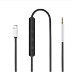 Pålitlig USB C-kabel för QC25/QC35/QC35II/QC45/NC700/Y40/Y45/Y50 Headset Typ C till 2,5 mm sladd med inbyggd mikrofontråd