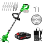 WWJQ Outdoor Power Tools String Trimmer, Detachable Batteries, Lightweight Powerful Cordless Grass Brush Cutter with 1/2 Batteries Charger