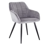 Rootz Velvet Dining Chair - Bekväma sittplatser - Snygg fåtölj - Ergonomisk design - Hållbar och enkelt underhåll - Anti-Slip - 49cm x 43cm x 81cm