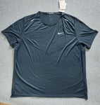 Nike Rise 365 T Shirt Mens XXL 2XL Black Dri-Fit Running Top Casual