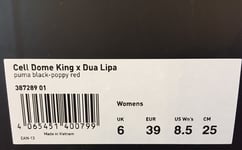 PUMA Cell Dome King X Dua Lipa Trainers Women’s Size 6uk Black & Poppy Red Rare