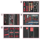 KS Tools 714.0283 Composition d'outils de service rapide 5 tiroirs pour servante, 283 pièces, Noir