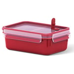 Emsa - Boîte à Micro-ondes - Clip & Micro - Lunchbox - Rouge - Taille: 1,0 L (Ref: 517774)