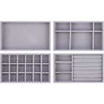 Smyckesbrickor Organiser Set Om 4 Sammets Stapelbara Smyckeslåda Organiseringsbricka Örhänge Ring Halsband Armband Display Stativ Showcase Smyckesförvaring