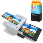 Kodak - Pack Imprimante PD460 + Cartouche et papier pour 80 photos - Photo Bluetooth & Docking - Format Carte Postale 10x15 cm