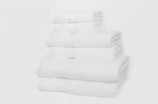 Autumn Nights 100% Cotton Bath Sheets Bath Towels & Hand Towels in White, Easy to Wash. Fast Dry, Highly Absorbing (White, 2 Bath Sheets, 2 Bath Towels, 2 Hand Towels)