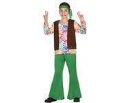 Atosa-20677 Costume-Déguisement Hippie 3-4 Ans, 20677, Verde, 104 cm